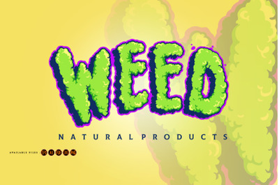 Weed Typeface Cloud Smoke Illustrations