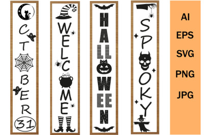 Set of vertical signs svg Halloween