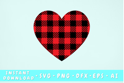 Buffalo Plaid Heart SVG