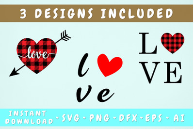 Love SVG Cut Files - 3 Designs