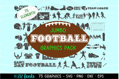 Football Graphics Pack - Huge 75 - SVG PNG Clip Art Bundle