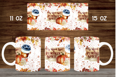 Fall quote mug sublimation Pumpkin mug wrap Autumn design