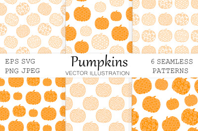 Flower Pumpkin pattern. Pumpkin pattern. Thanksgiving pattern