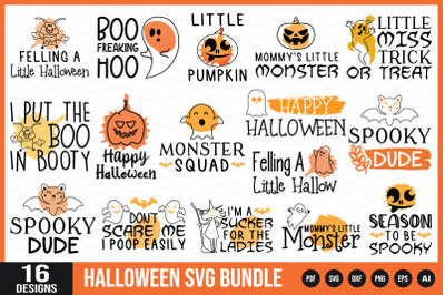 Funny Halloween SVG Bundle, Halloween Baby Bundle
