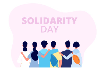 Solidarity day banner. International friends fest&2C; diverse people grou