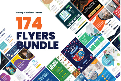 Bundle 174 Flyers Template Design With Variety Of Business Themes