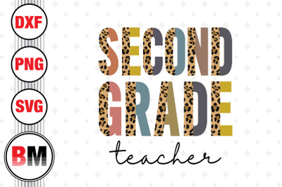 Second Grade Teacher Half Leopard PNG&2C; JPG Files