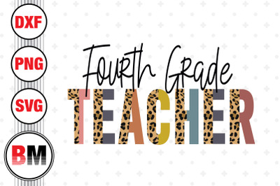 Fourth Grade Teacher  Half Leopard PNG&2C; JPG Files