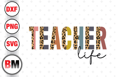 Teacher Life Half Leopard PNG&2C; JPG Files