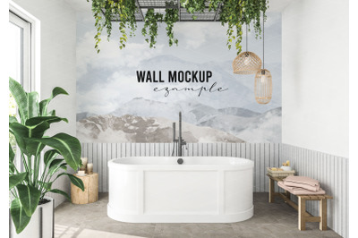 Wall mockup&2C; Wall paper mockup