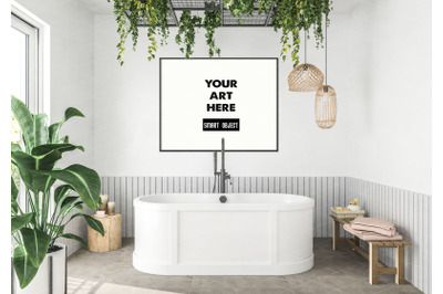 Interior scene artwork background frame mockup