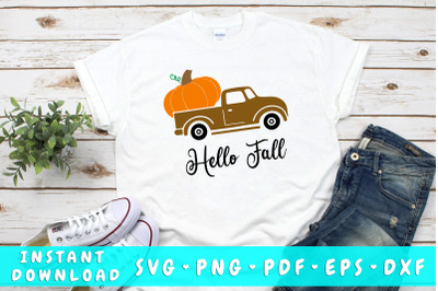 Hello Fall Truck SVG