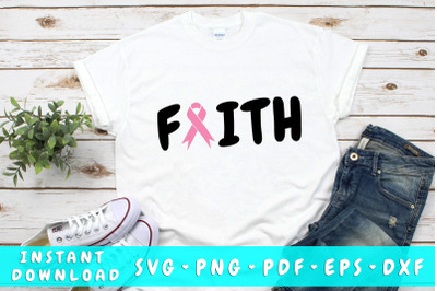 Faith Cancer Ribbon SVG