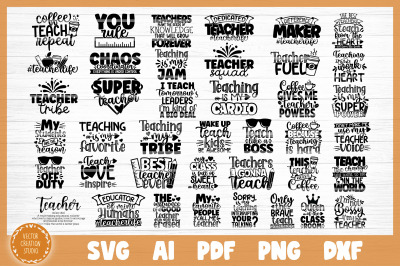 Teacher Quotes SVG Bundle Cut Files