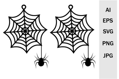 Earrings and pendants for Halloween, svg template