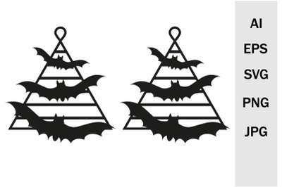 Earrings and pendants for Halloween, svg template