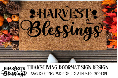 Blessings Doormat Sign SVG. Thanksgiving Doormat Farm Sign.