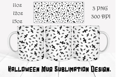 Halloween Mug Sublimation Design. 11oz, 12oz and 15oz.