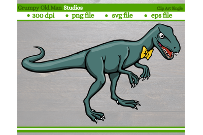 veliocoraptor with bow tie | dinosaur