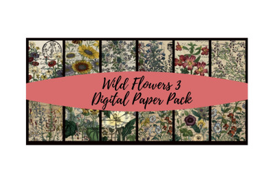 Wild Flowers 3 Digital Paper Pack