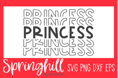 Princess Girls T-Shirt SVG PNG DXF &amp; EPS Cut Files