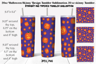 20oz Halloween Skinny Design Tumbler Sublimation. 20 oz skinny Tumbler