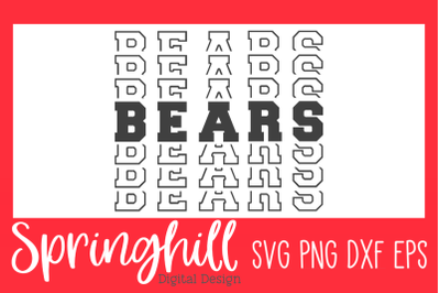 Bears Sports Team Mascot T-Shirt SVG PNG DXF &amp; EPS Cut Files