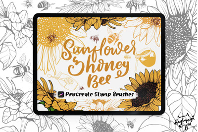 Sunflower Procreate Stamp Brushes