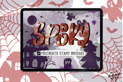 Halloween Procreate Stamp Brushes Spooky Stamps