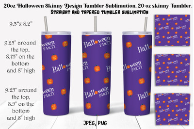 20oz Halloween Skinny Design Tumbler Sublimation. 20 oz skinny Tumbler