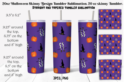 20oz Halloween Skinny Design Tumbler Sublimation. 20 oz skinny Tumbler