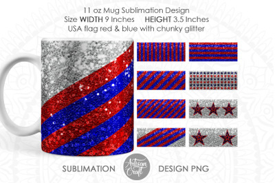 Patriotic mug sublimation Designs for 11 oz