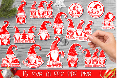 Christmas gnomes stickers