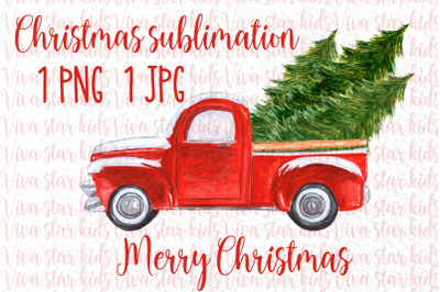 Christmas Truck Sublimation, MERRY CHRISTMAS PNG, Xmas mug