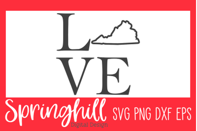 Love Virginia SVG PNG DXF &amp; EPS Design Cutting Files