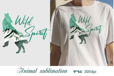 Sublimation designs for tshirts Animal silhouette png Forest