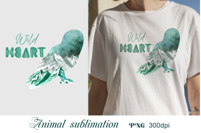 Sublimation designs for tshirts Animal silhouette png Forest