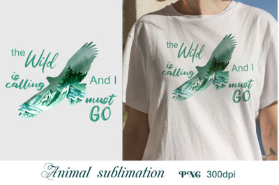 Sublimation designs for tshirts Animal silhouette png Forest