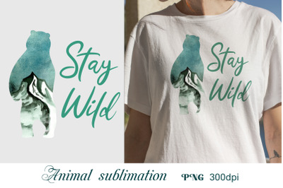 Sublimation designs for tshirts Animal silhouette png Forest