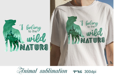 Sublimation designs for tshirts Animal silhouette png Forest