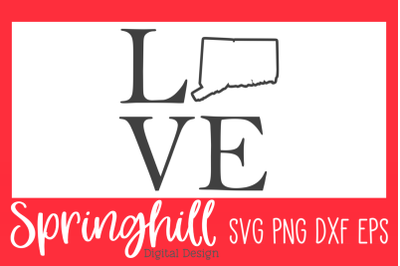 Love Connecticut SVG PNG DXF &amp; EPS Design Cutting Files