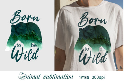 Sublimation designs for tshirts Animal silhouette png Forest