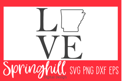 Love Arkansas SVG PNG DXF &amp; EPS Design Cutting Files