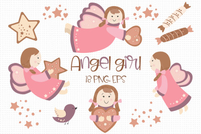 Baby Angel girl PNG Angel clipart Valentines for kids printable
