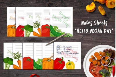 &quot;Happy Vegan Day&quot; Note Sheets