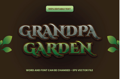 Grandpa Garden Text Effect Editable Vector Adobe Illustrator