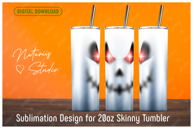 Ghost sublimation design - 20oz SKINNY TUMBLER