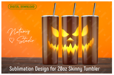 Pumpkin sublimation design - 20oz SKINNY TUMBLER