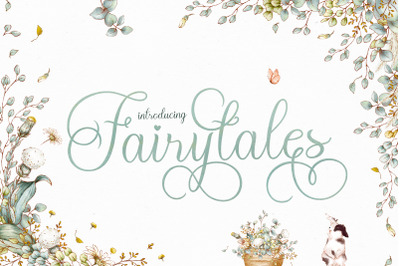 Fairytales Script Font (Script Fonts, Calligraphy Fonts, Handwriting)