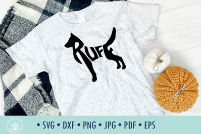 Ruff dog typography SVG cut file